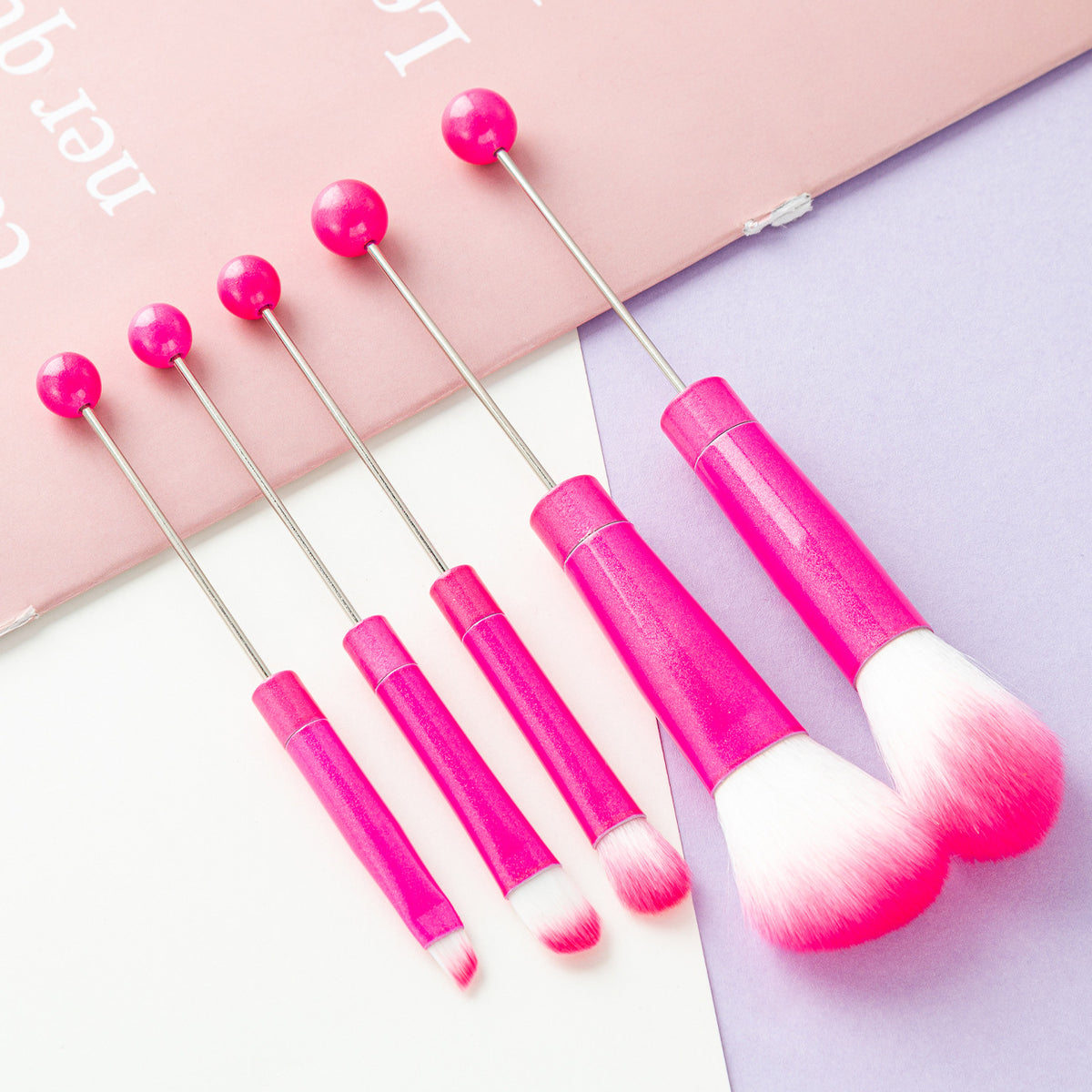 5-teiliges Make-up Pinselset mit Metallgriff – Bild 4 | LuxeStyle