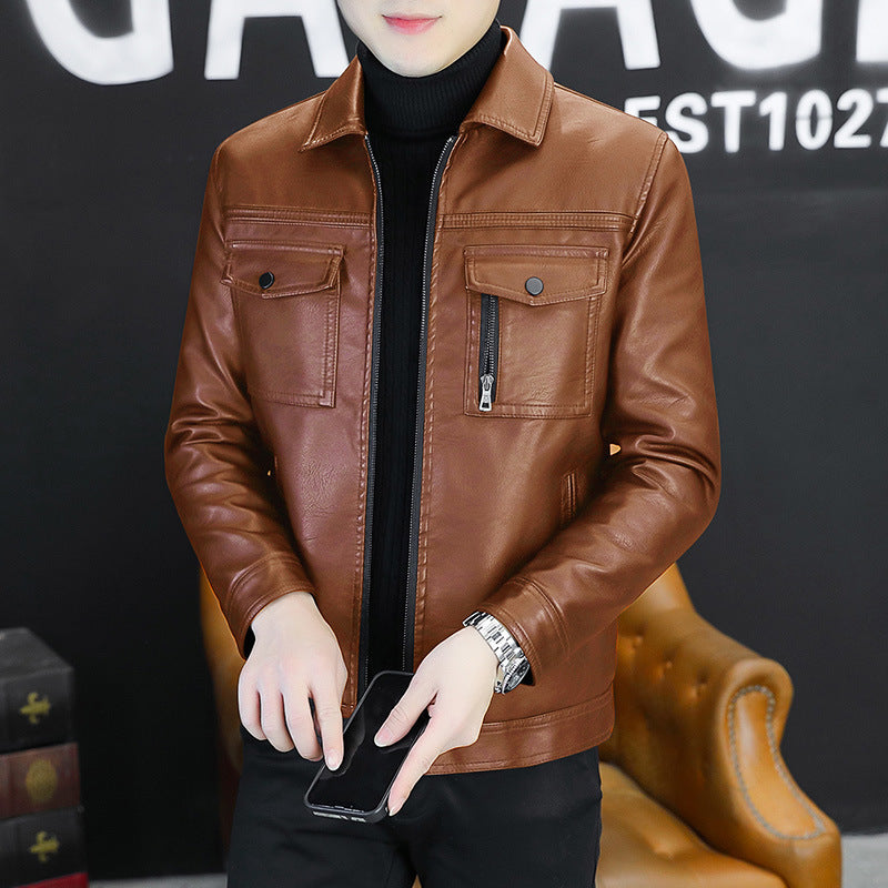 Herren Kunstlederjacke für Herbst & Winter