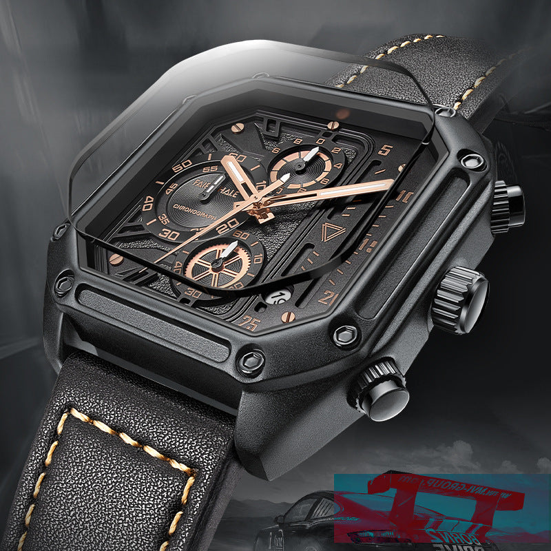 Multifunktionale Quarz-Herrenuhr, eckig – Bild 1 | LuxeStyle