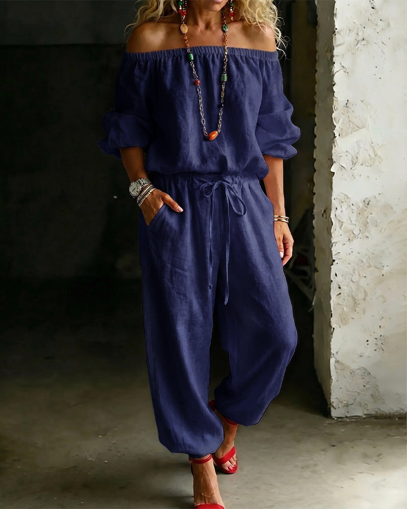 One-Shoulder Jumpsuit mit Jogger-Hose