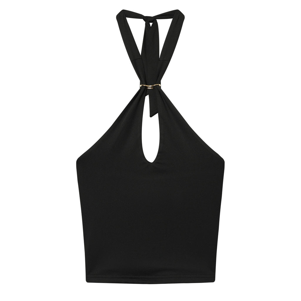 Figurbetontes Off-Shoulder Top mit Metall-Details