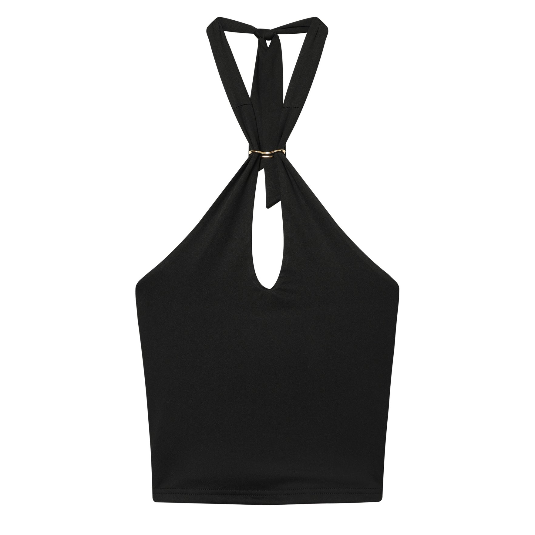 Figurbetontes Off-Shoulder Top mit Metall-Details