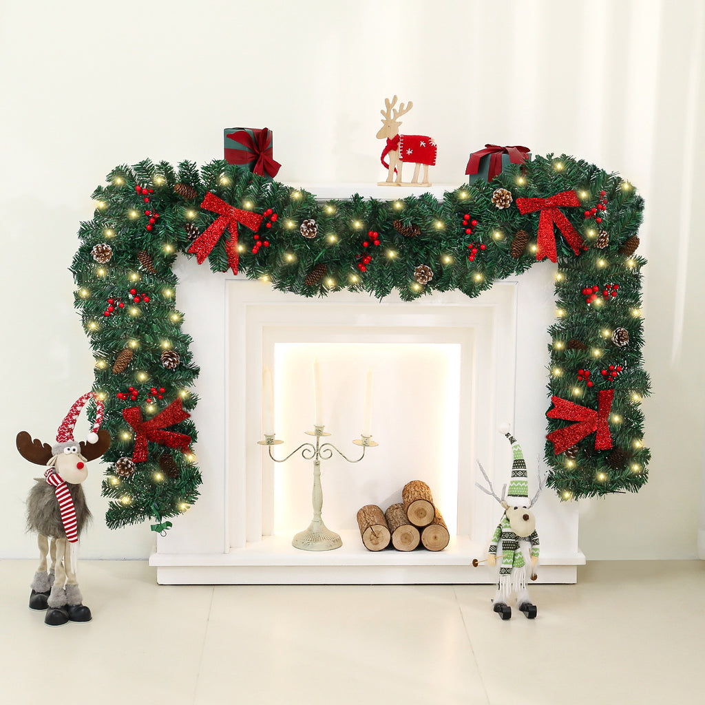 Weihnachts-Rattan-Girlande mit Zapfen und Schleife – Bild 2 | LuxeStyle