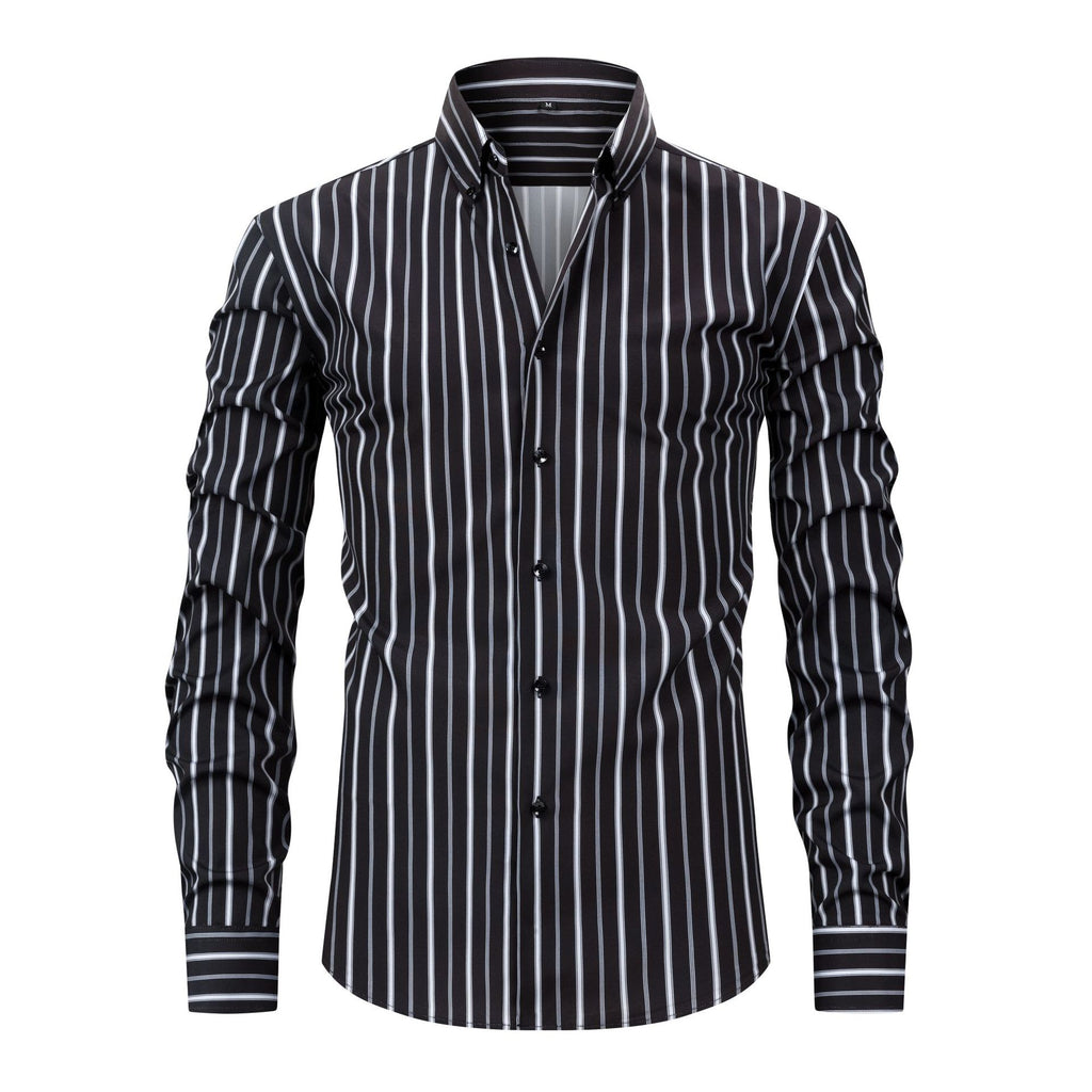 Herren Hemd gestreift mit Revers und langen Ärmeln – Bild 11 | LuxeStyle