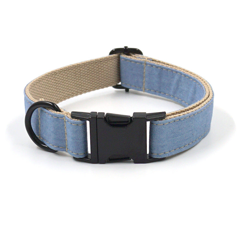 Halsband & Leine Set aus Denim mit Fliege – Bild 4 | LuxeStyle