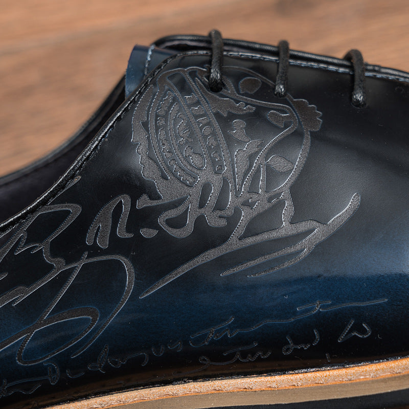 Business-Schuhe aus Kalbsleder mit Lasergravur – Bild 3 | LuxeStyle