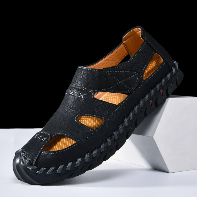 Handgenähte Casual Sandalen mit Klettverschluss – Bild 5 | LuxeStyle