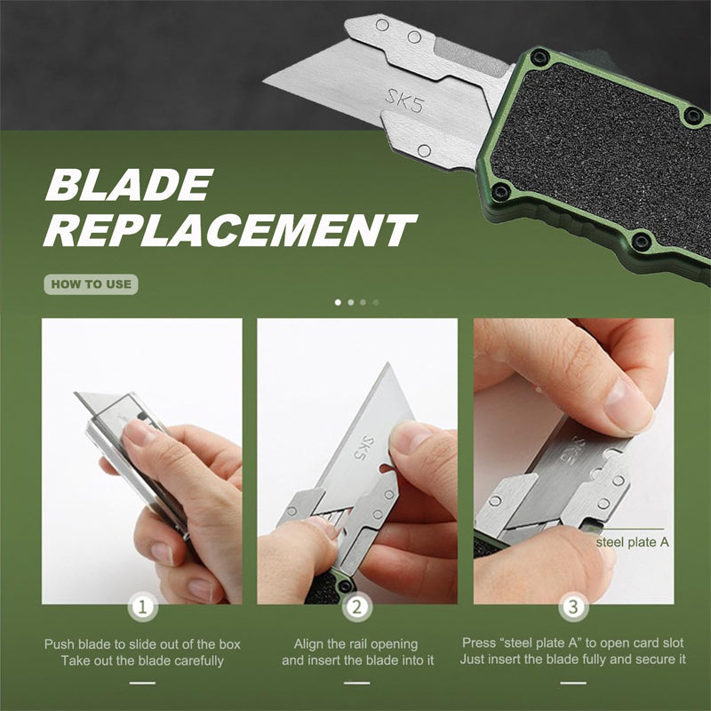 Aluminium Klappmesser mit 5 Ersatzklingen – Ansicht 5