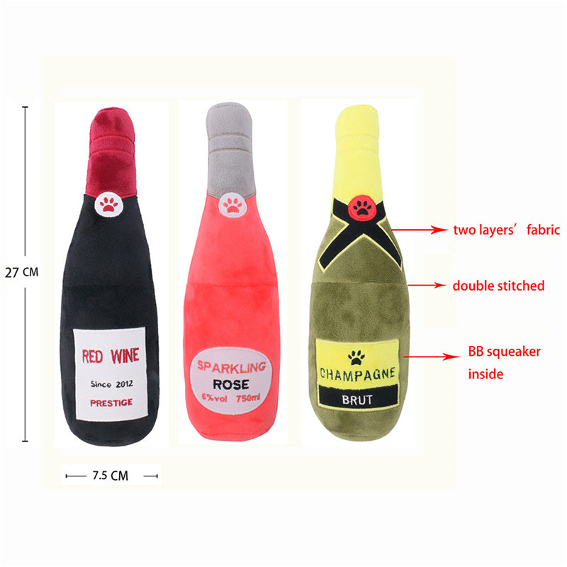 Wein-Flasche Plüsch-Spielzeug für Haustiere – Bild 8 | LuxeStyle