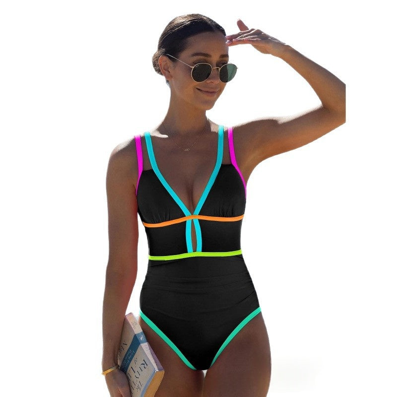 Color Block Badeanzug für Damen