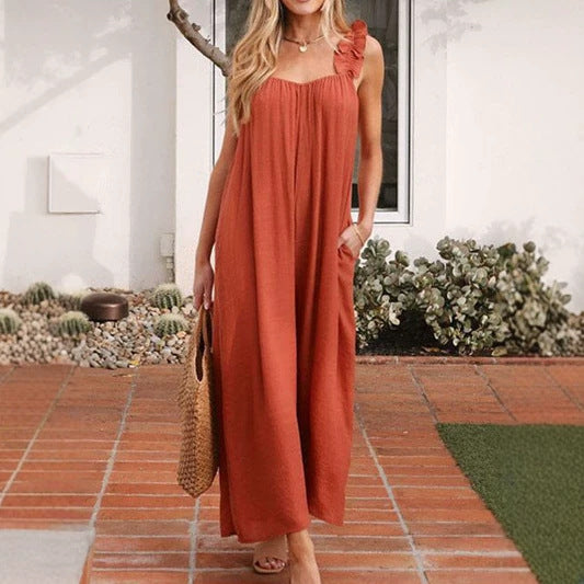 Casual Resort Jumpsuit mit weitem Bein