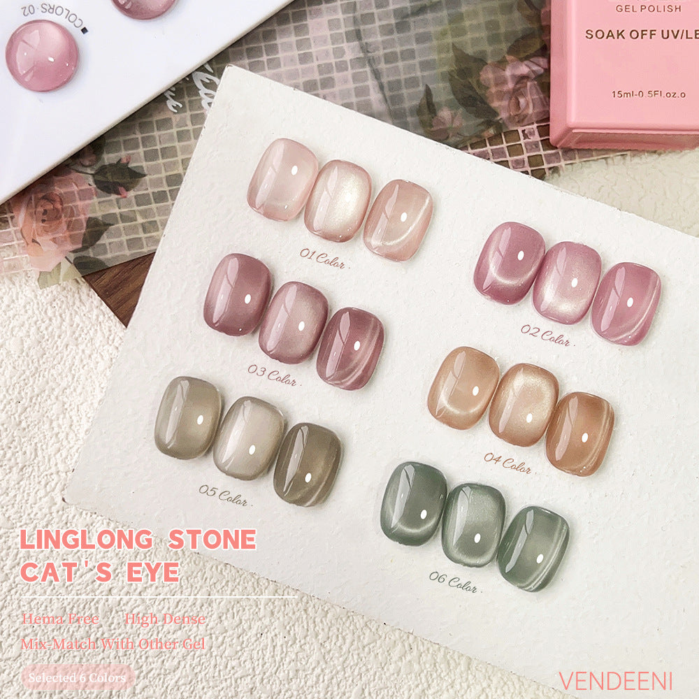 Linglong Stone Cat Eye UV Nagellack-Set – Bild 2 | LuxeStyle