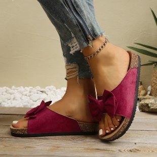Matte Sandalen mit Schleife