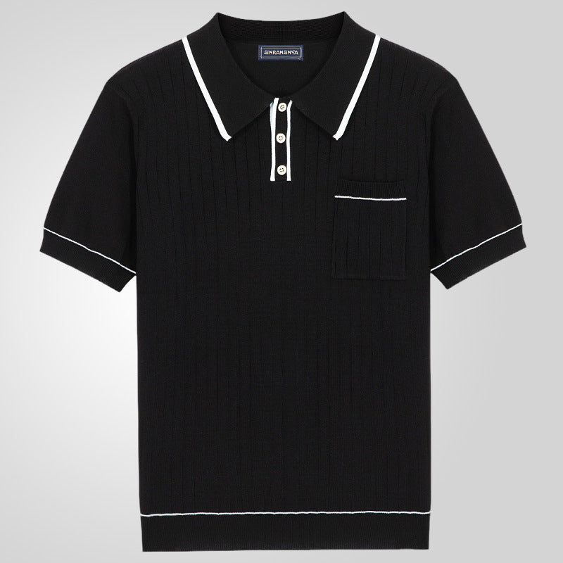 Herren Business-Poloshirt – gestrickte Ice-Silk, kühlend (M–3XL, 2 Farben)