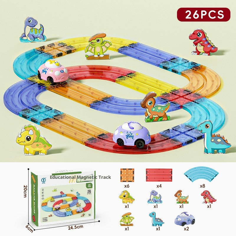 Magnetische Bausteine: Zugstrecken-Puzzle