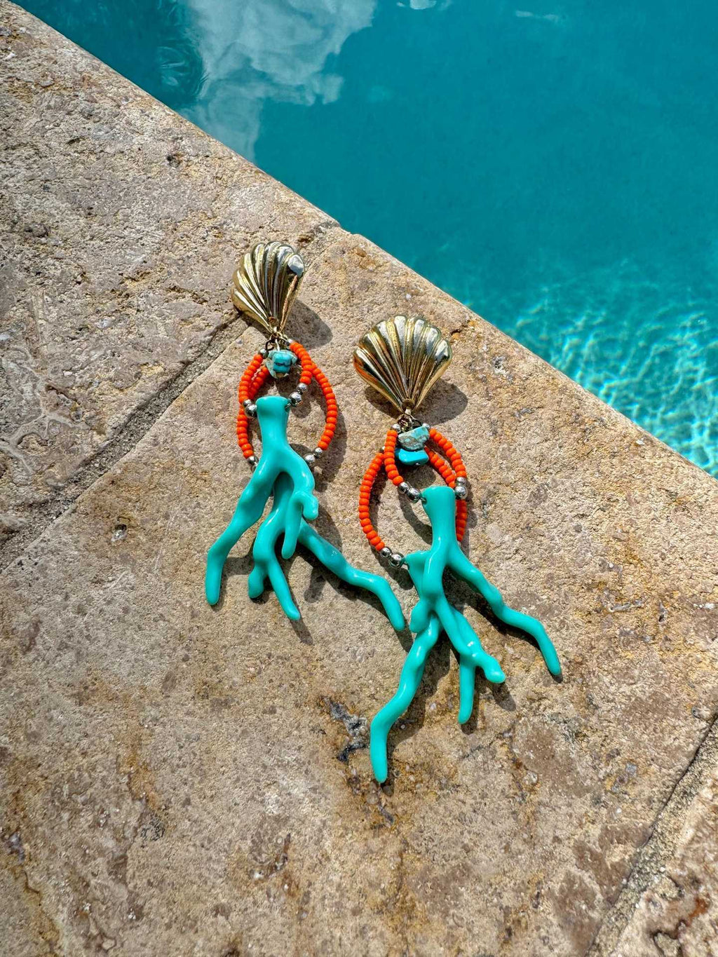 Ocean Coral Muschel-Ohrringe