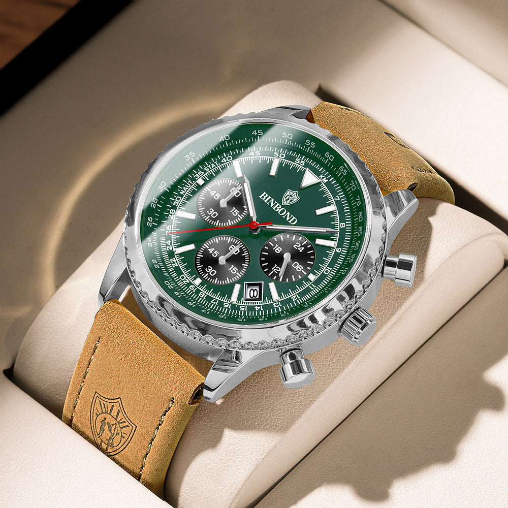 Herren Business Armbanduhr mit Lederarmband