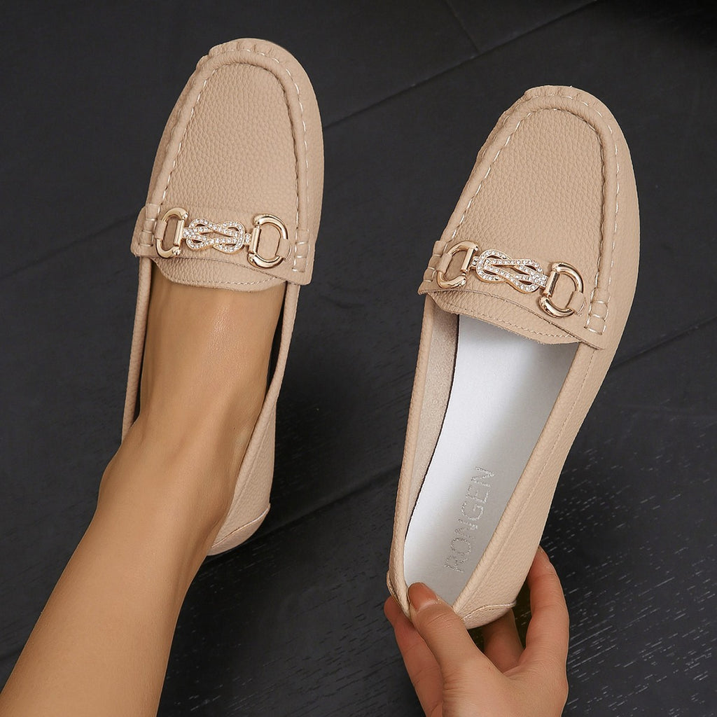 Koreanische Slip-on Loafers mit runder Zehenpartie