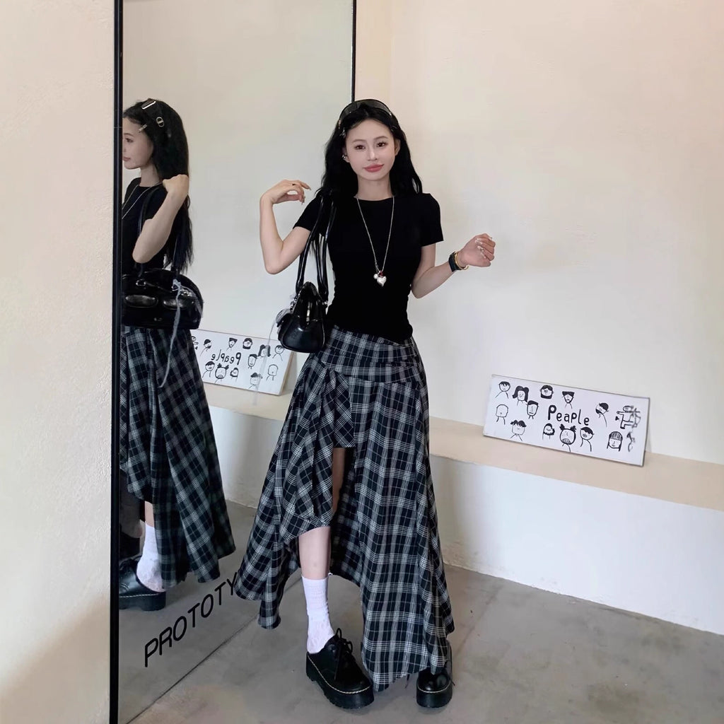 Asymmetrischer Plaid Rock
