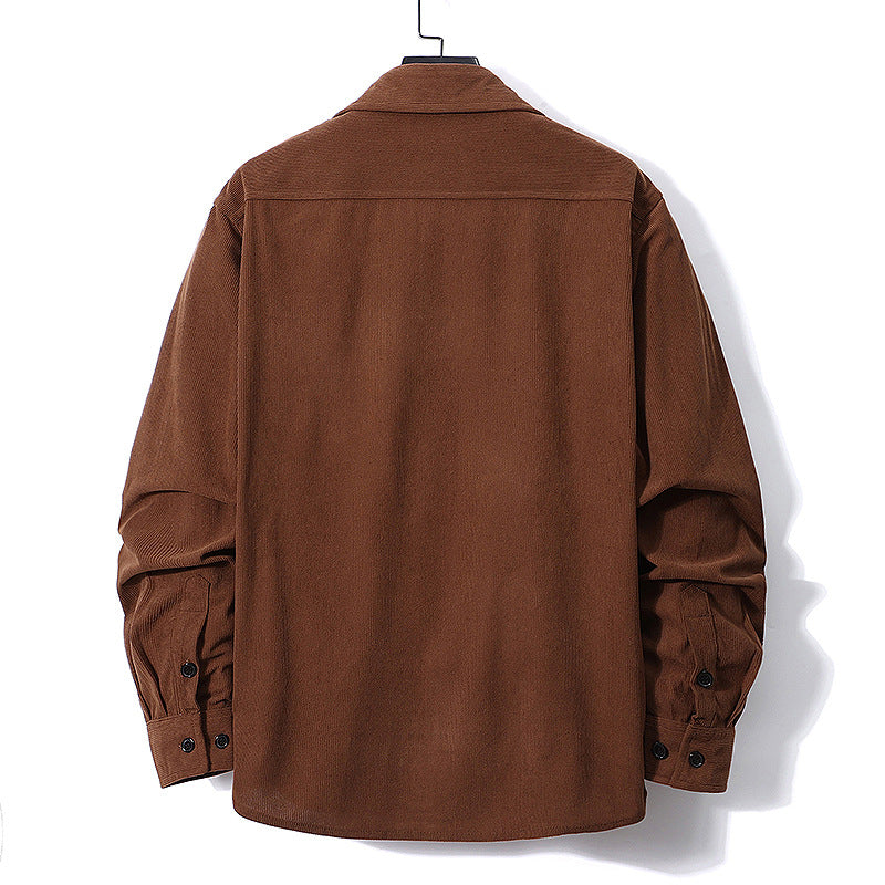 Langarm-Hemd Corduroy in Braun, Grau, Lake Blue – Bild 5 | LuxeStyle