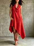 Ärmelloses V-Neck Sommerkleid – Bild 14 | LuxeStyle
