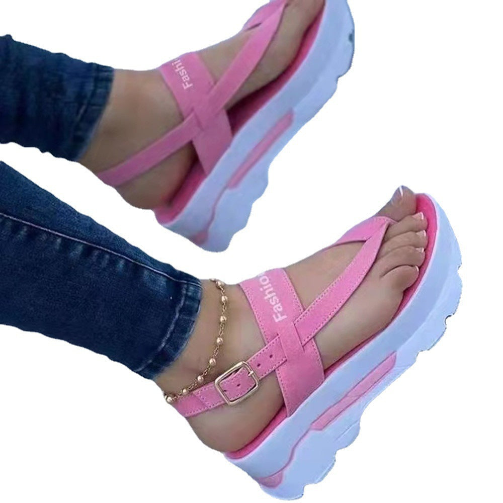 Plateau-Sandalen mit Zehensteg, Riegel-Verschluss – Bild 3 | LuxeStyle