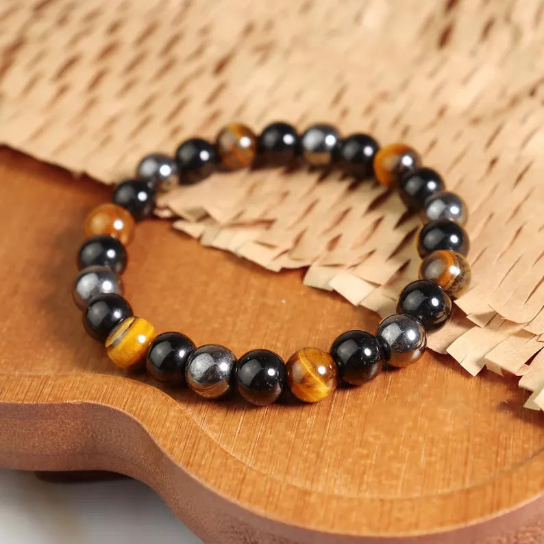 Tigerauge-Armband «Savana» – Naturstein doppelreihig