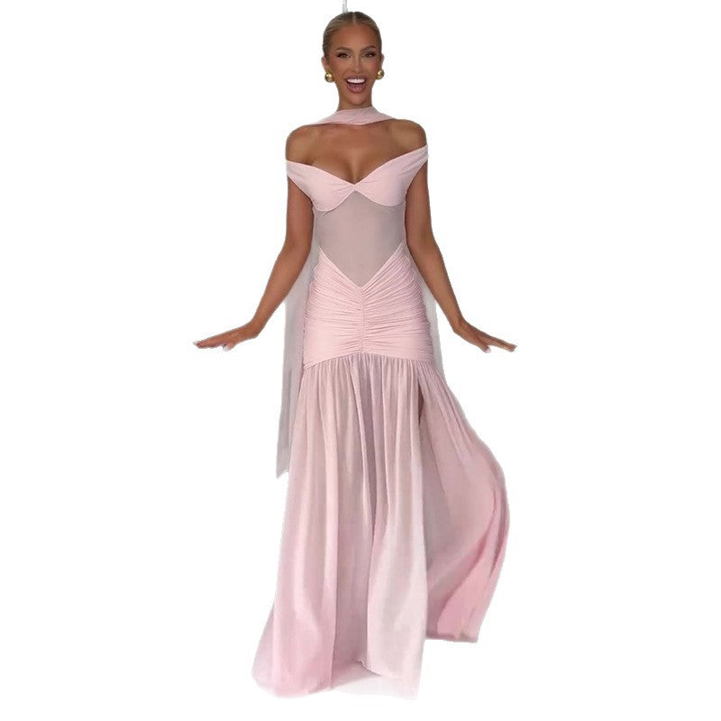 Damen Off-Shoulder Maxikleid mit Schlitz – Bild 3 | LuxeStyle