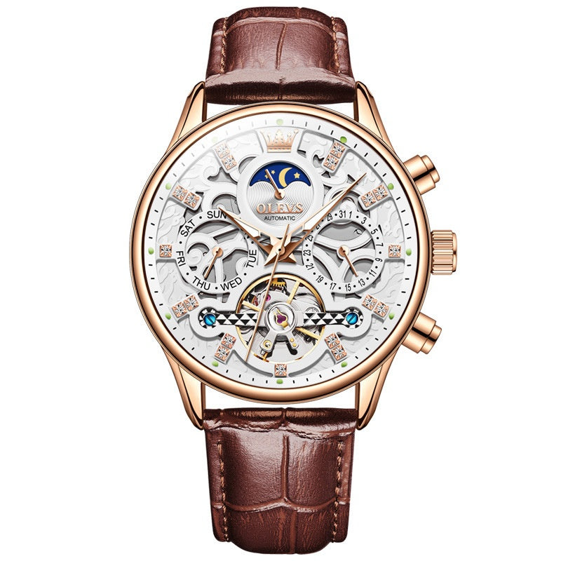 Herren Quarzuhr mit Lederarmband