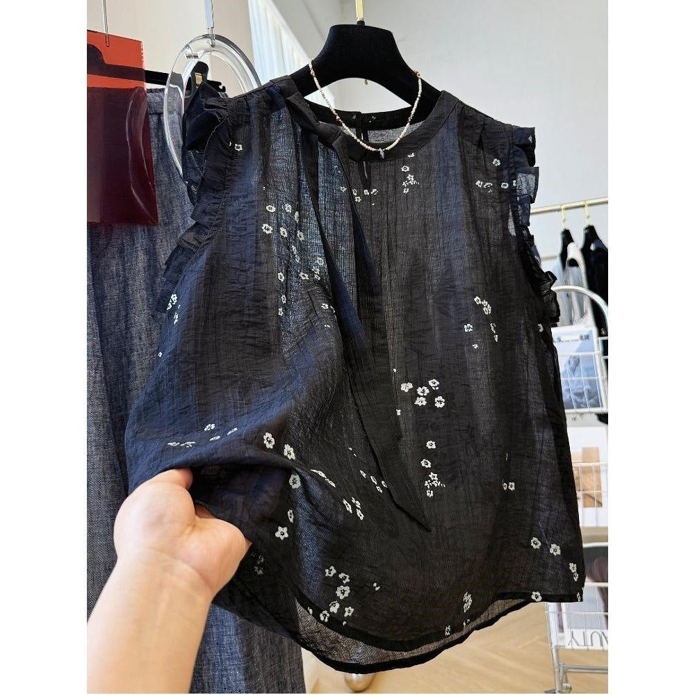 Ärmelloses T-Shirt mit Geometrie-Muster – Bild 5 | LuxeStyle