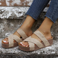 Flache Plateau-Sandalen mit Hanfseil-Kreuzriemen – Bild 1 | LuxeStyle