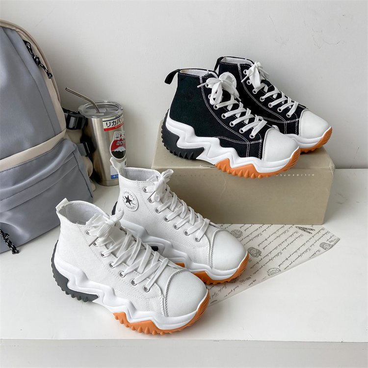 Damen Plateau High-Top Canvas Sneaker – Bild 5 | LuxeStyle