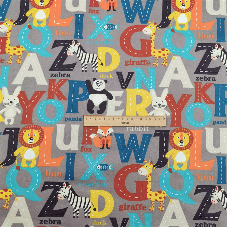 Baumwoll-Twillstoff: Alphabet & Cartoon-Tiere – Bild 4 | LuxeStyle