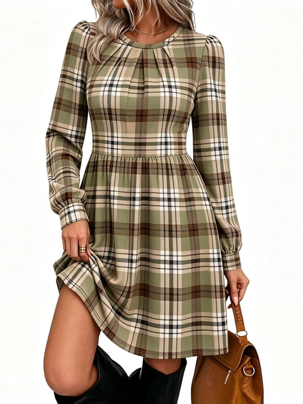 A-Linien-Kleid mit Patchwork – Bild 8 | LuxeStyle