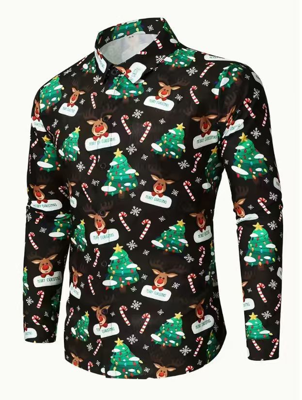 Weihnachts-Langarmshirt für Herren – Bild 5 | LuxeStyle