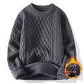 Fleecegefütterter Rundhals-High-Neck Pullover