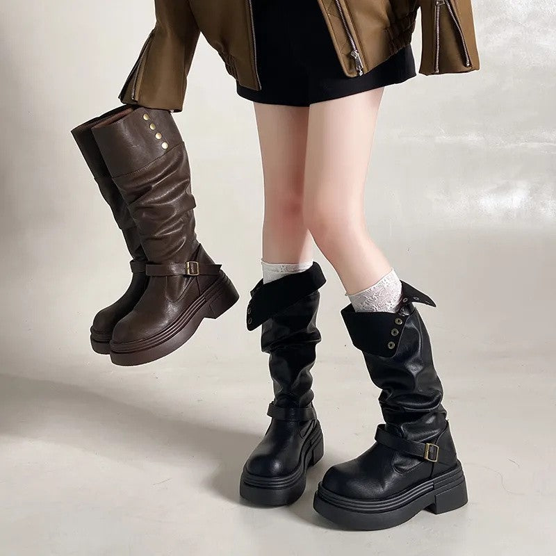 Damen-Booties mit massiver Sohle, winterfest