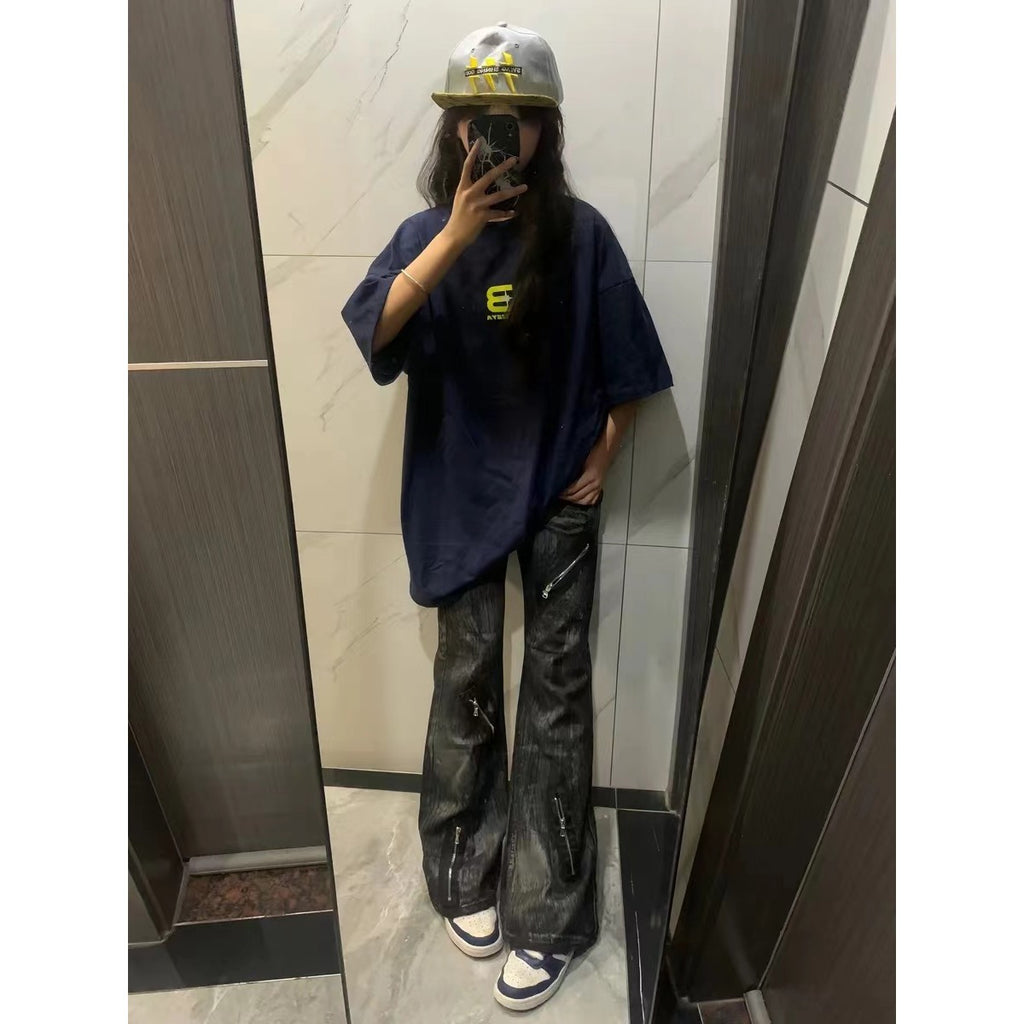 Vintage Slim-Hosen mit Zip