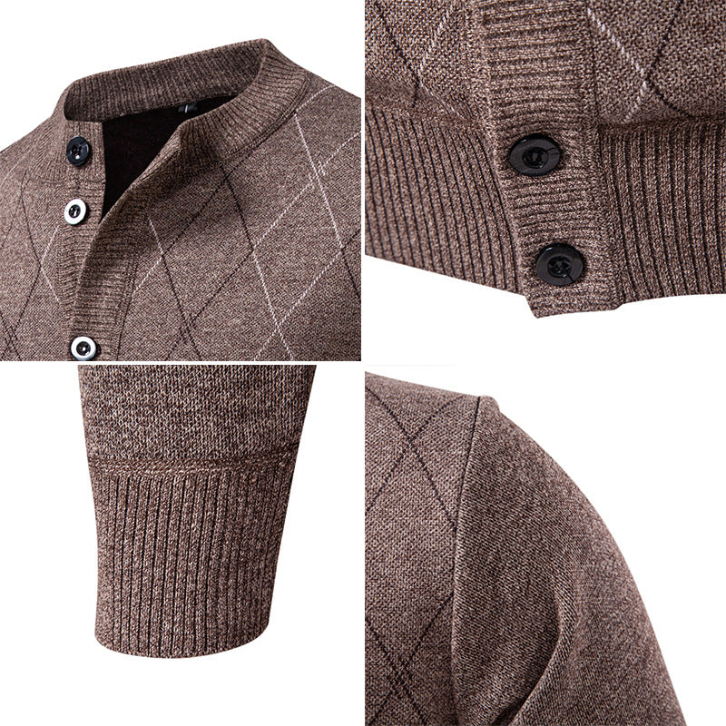 Gerippter Strickpullover mit Wellenmuster