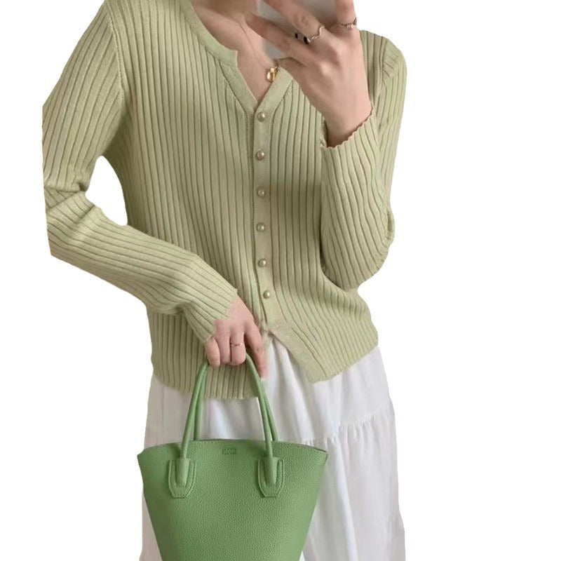 Strick-Cardigan mit Knopfleiste