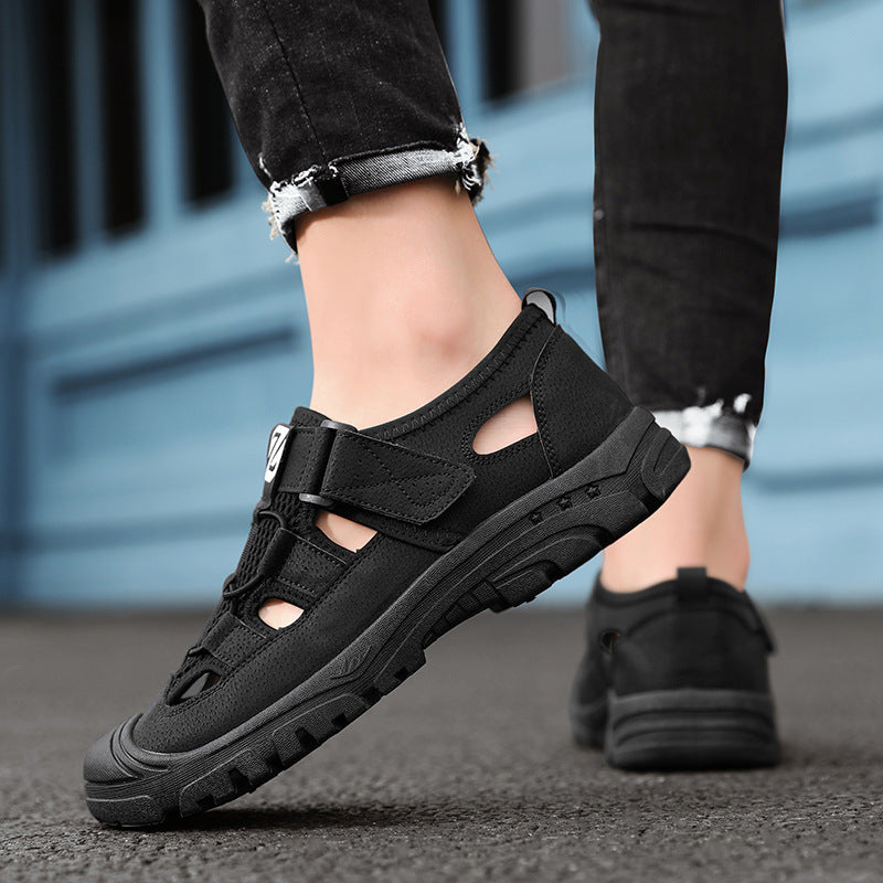 Atmungsaktive Casual-Sandalen mit Klettverschluss