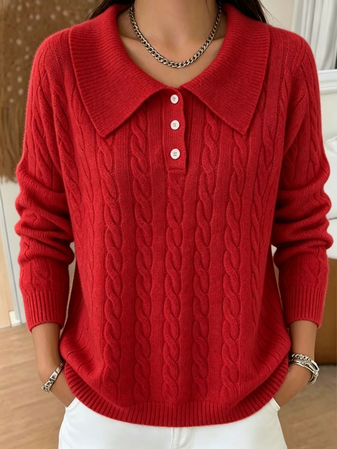 Vintage Pullover mit Jacquard-Strick