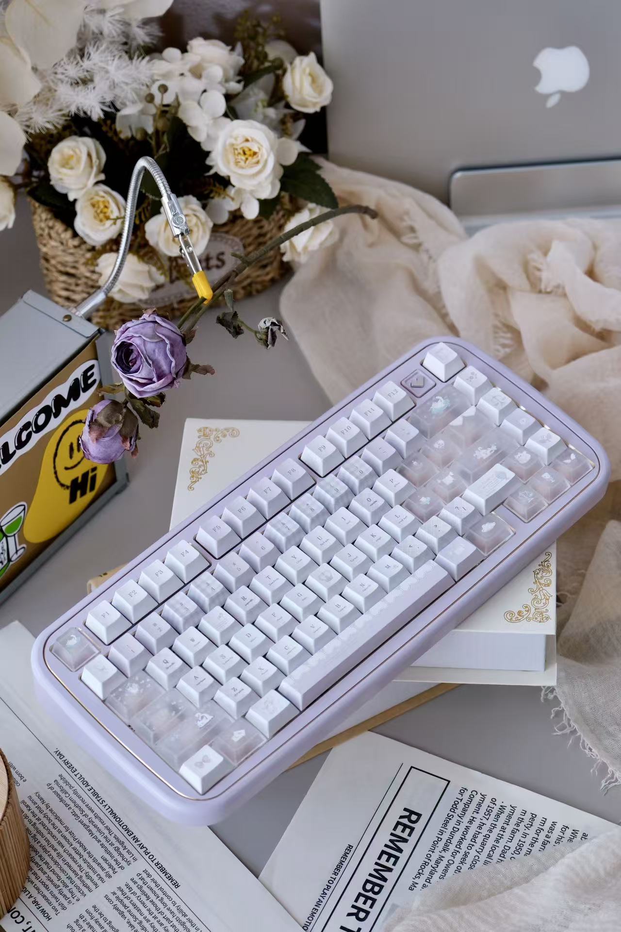 Meow Meow Hymn Keycaps Protein Purple