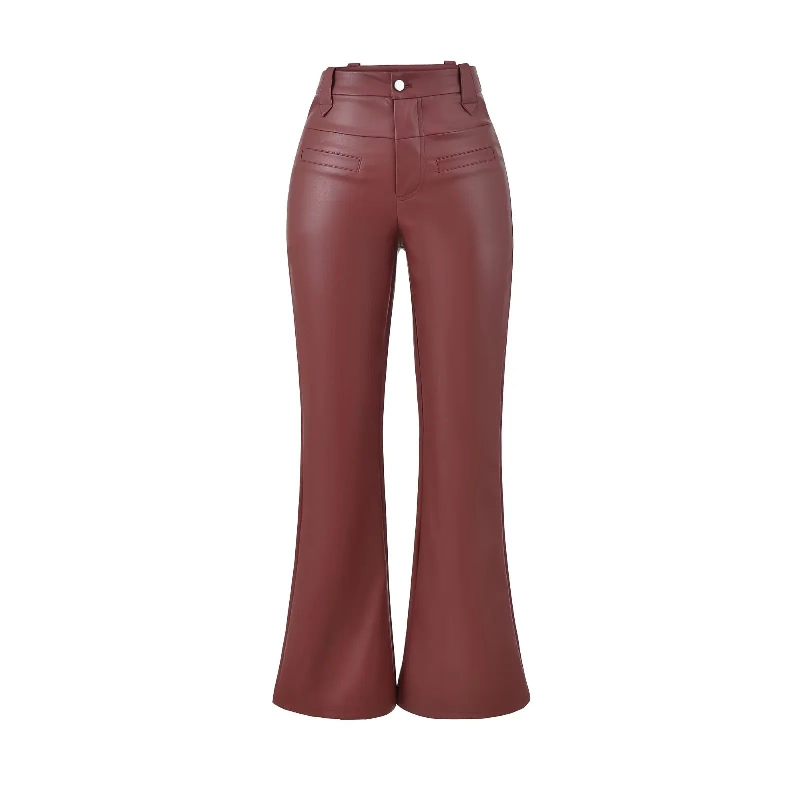 High-Rise Bootcut Hose im Motorrad-Stil