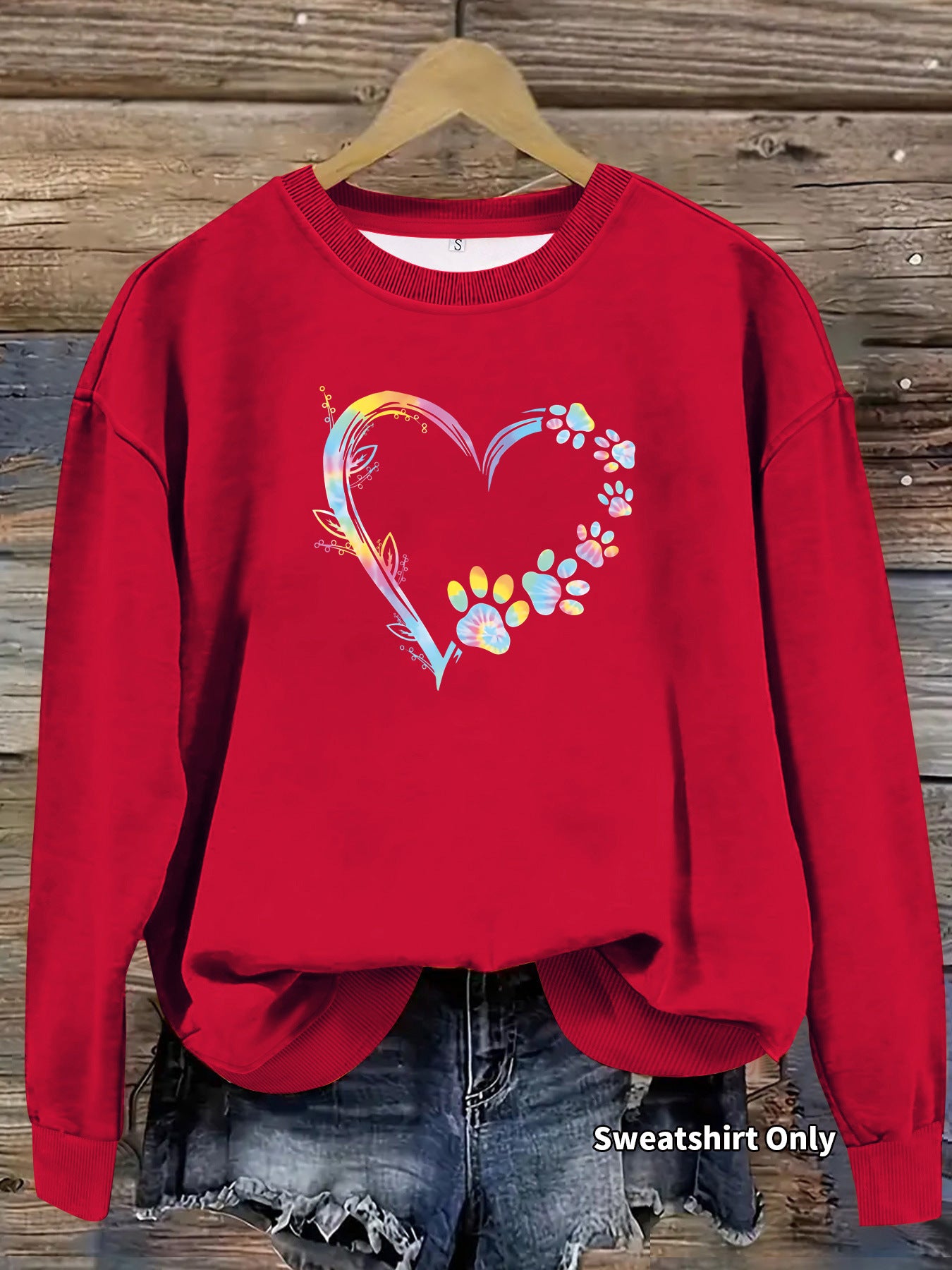 Pullover mit Herz- und Pfoten-Print