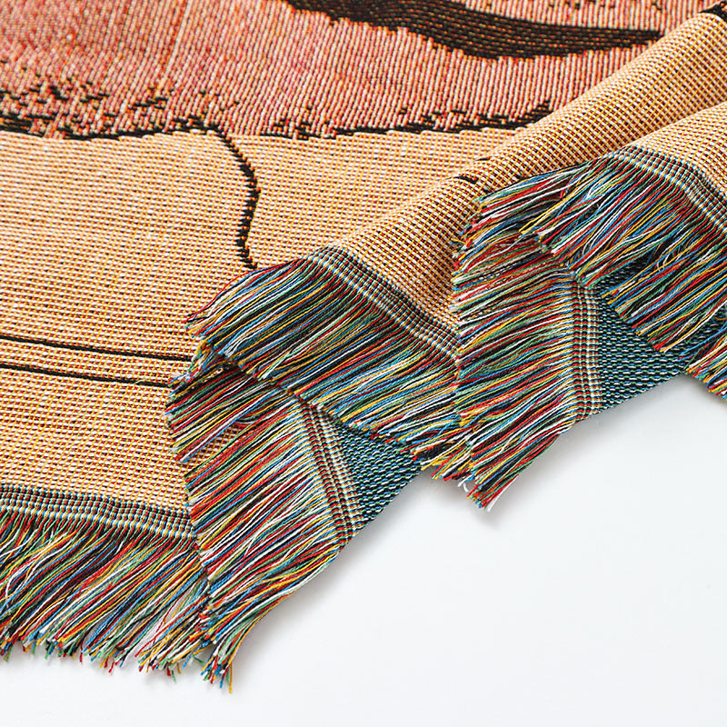 Retro-Strickdecke mit Tigermotiv