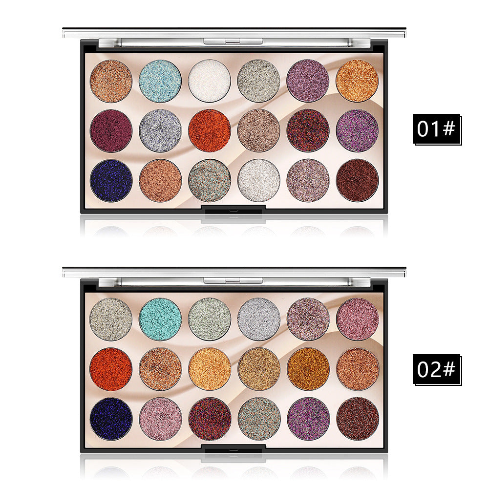 18 Farben Glitzer Lidschatten-Palette – Bild 5 | LuxeStyle