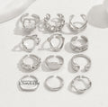 Verstellbares Ring-Set mit geometrischem Design