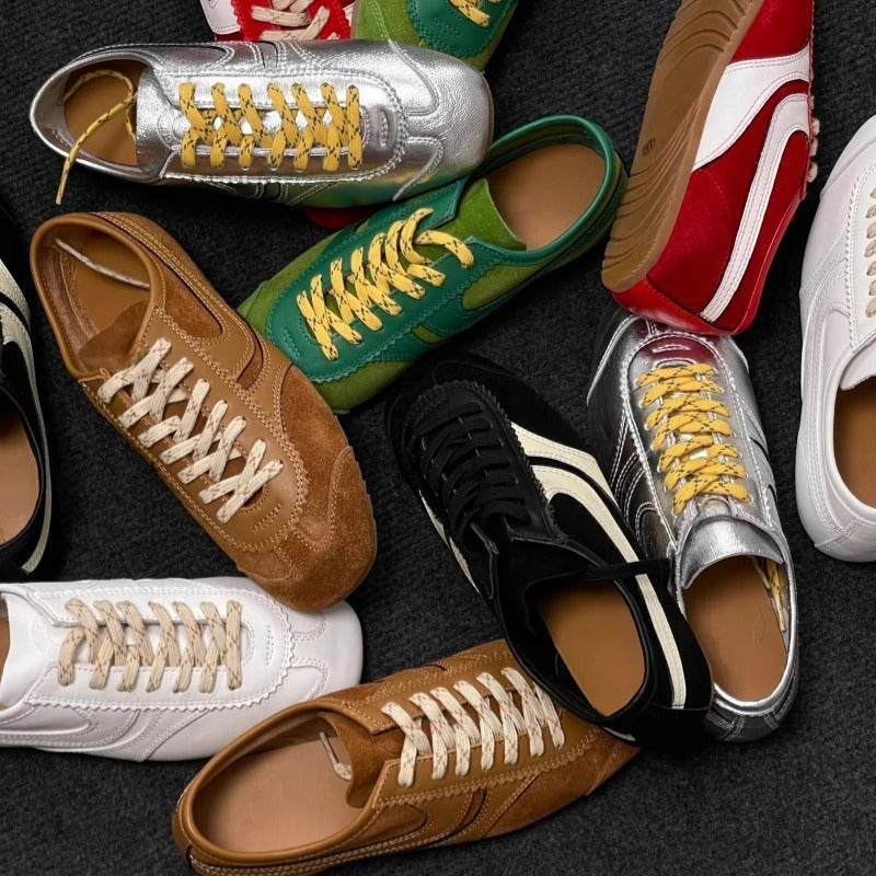 Retro Leder-Sneaker für Damen