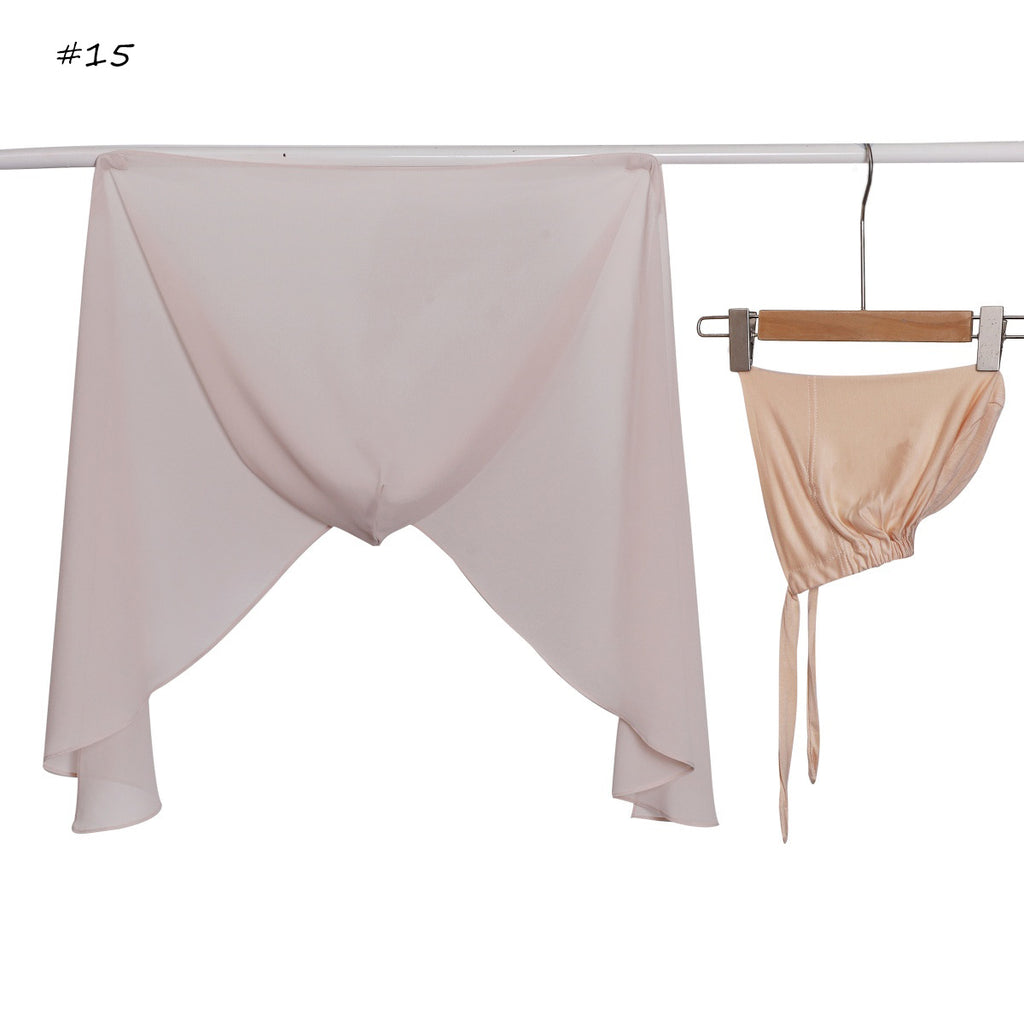 Chiffon-Schal-Set mit Kapuze – Bild 2 | LuxeStyle
